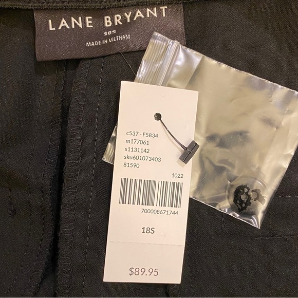 Lane Bryant 18 Short NWT Perfect Drape Straight Leg Pants Sequin Side Black - Picture 8 of 12